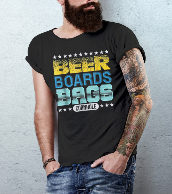 Beer Boards Bags Cornhole Stars T-Shirt