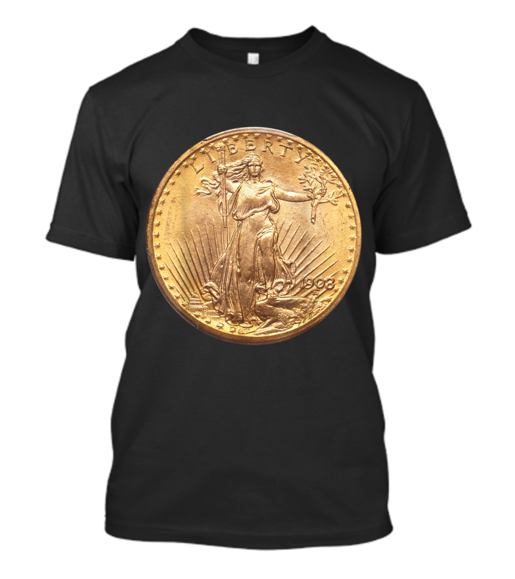 Saint Gaudens Liberty 1908 Gold Double Eagle Coin Collection T-Shirt