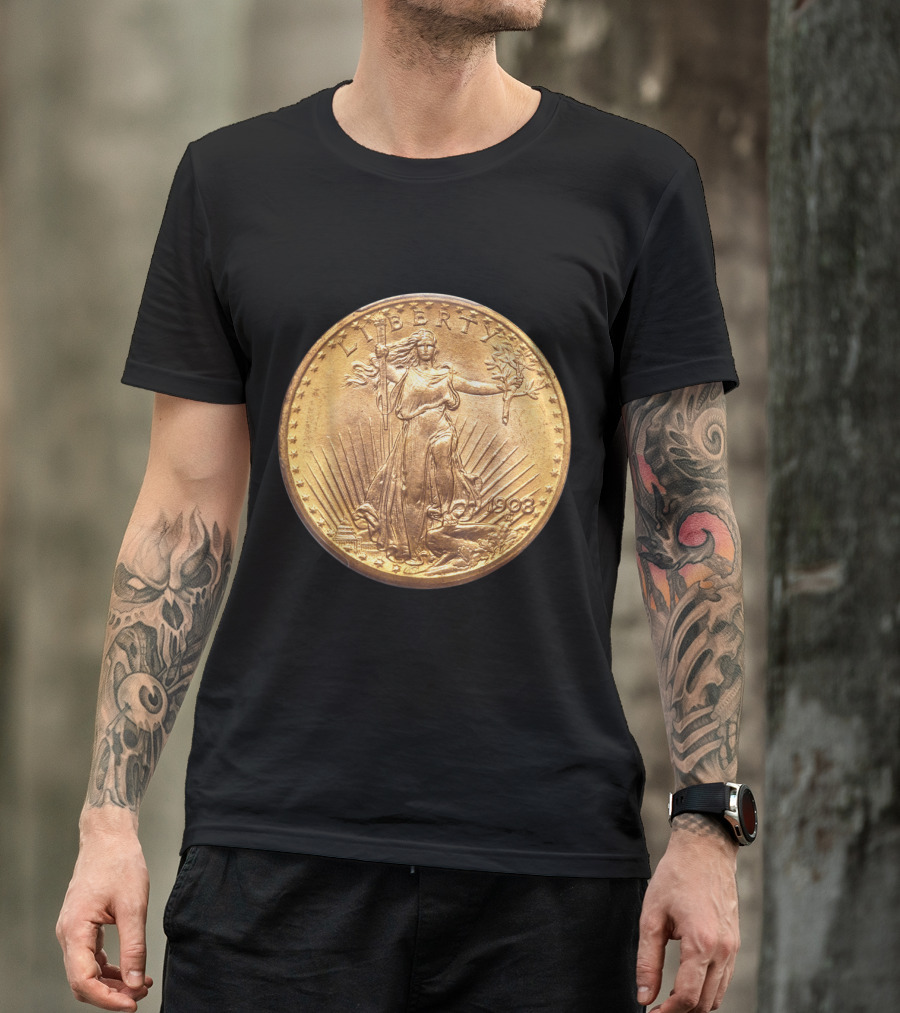 Saint Gaudens Liberty 1908 Gold Double Eagle Coin Collection T-Shirt