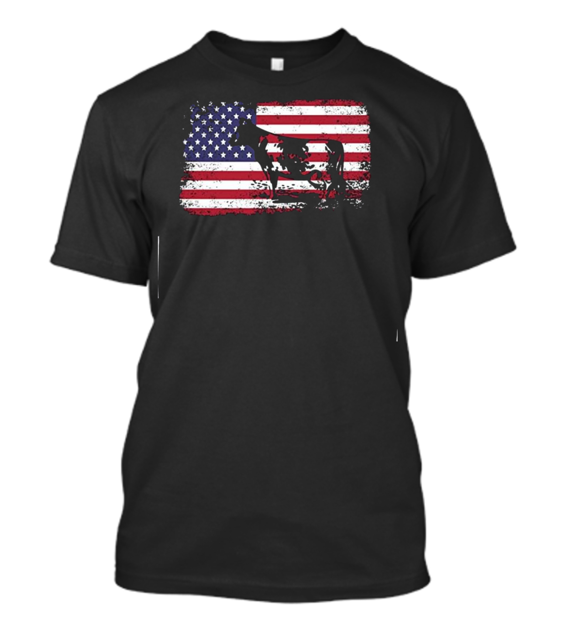 4th Of July Patriotic Cow American Flag T-Shirt