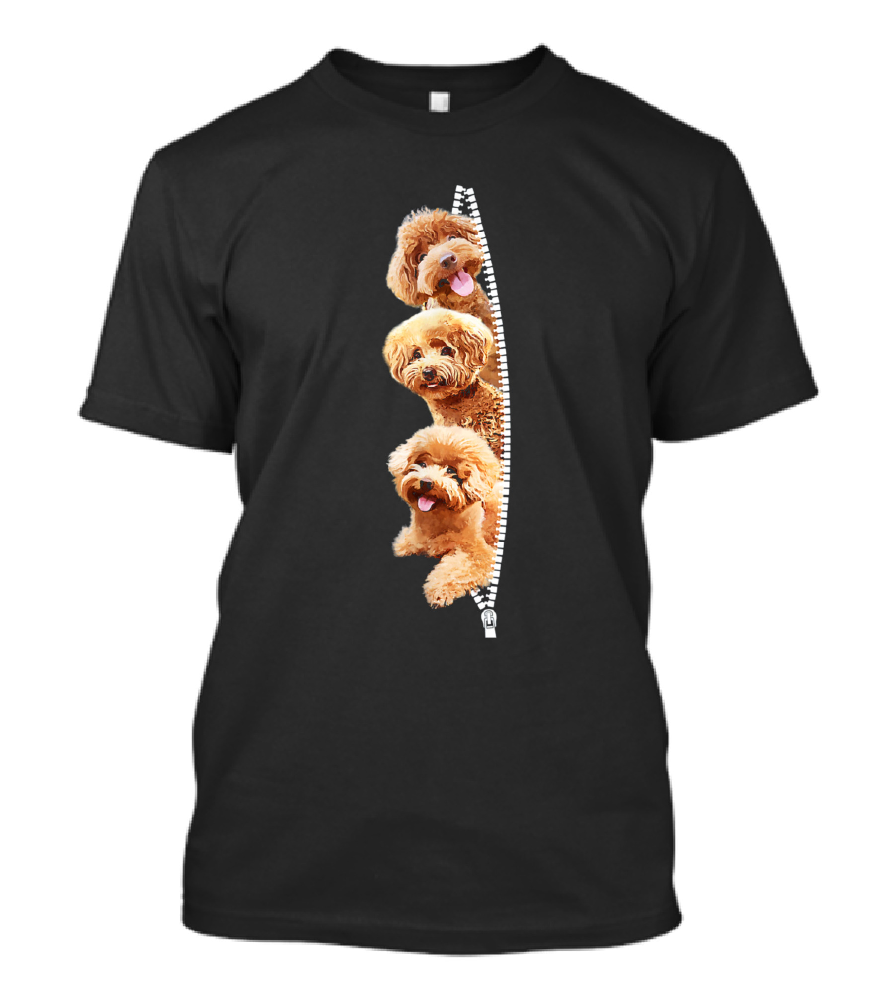 Poodle Trio Zipper T-Shirt