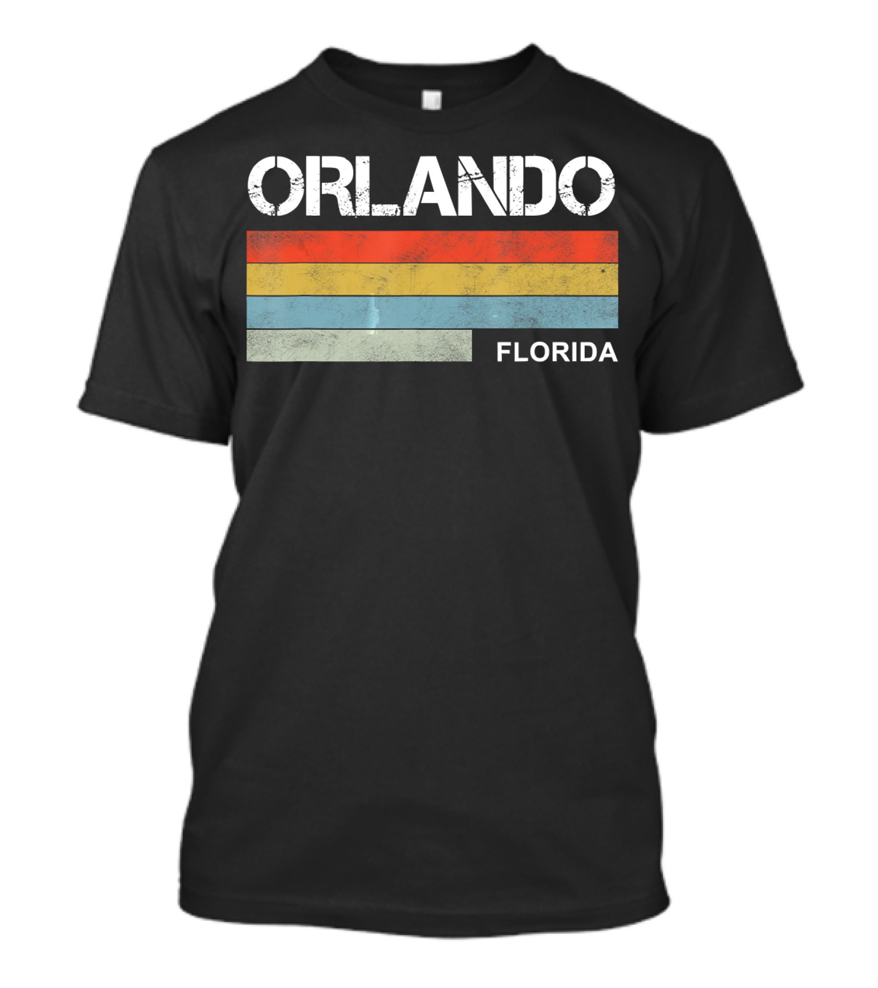 Orlando Florida Vintage 80's Retro Sunset Stripe T-Shirt