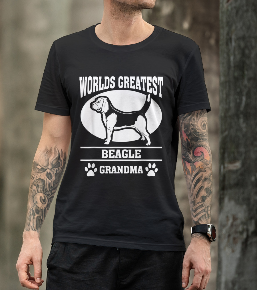 Worlds Greatest Beagle Grandma Paw Prints T-Shirt