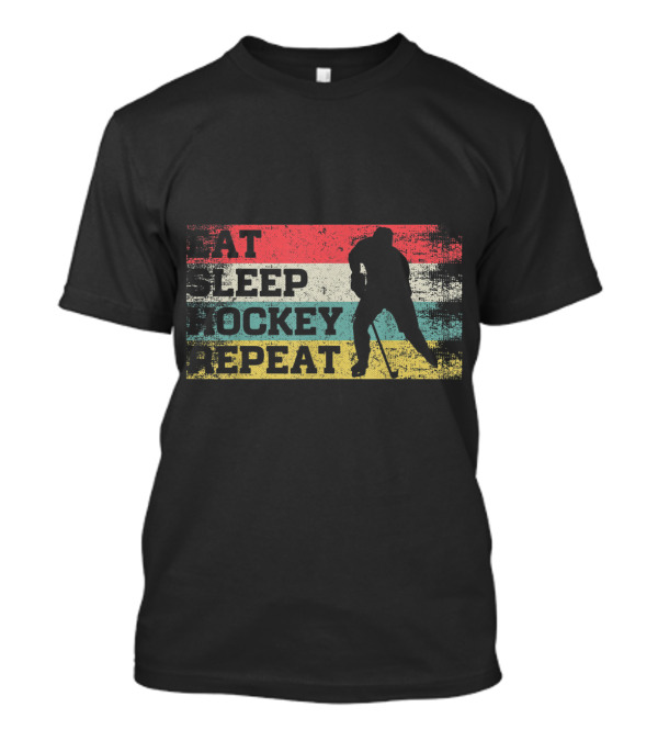 Vintage Eat Sleep Hockey Repeat Retro T-Shirt