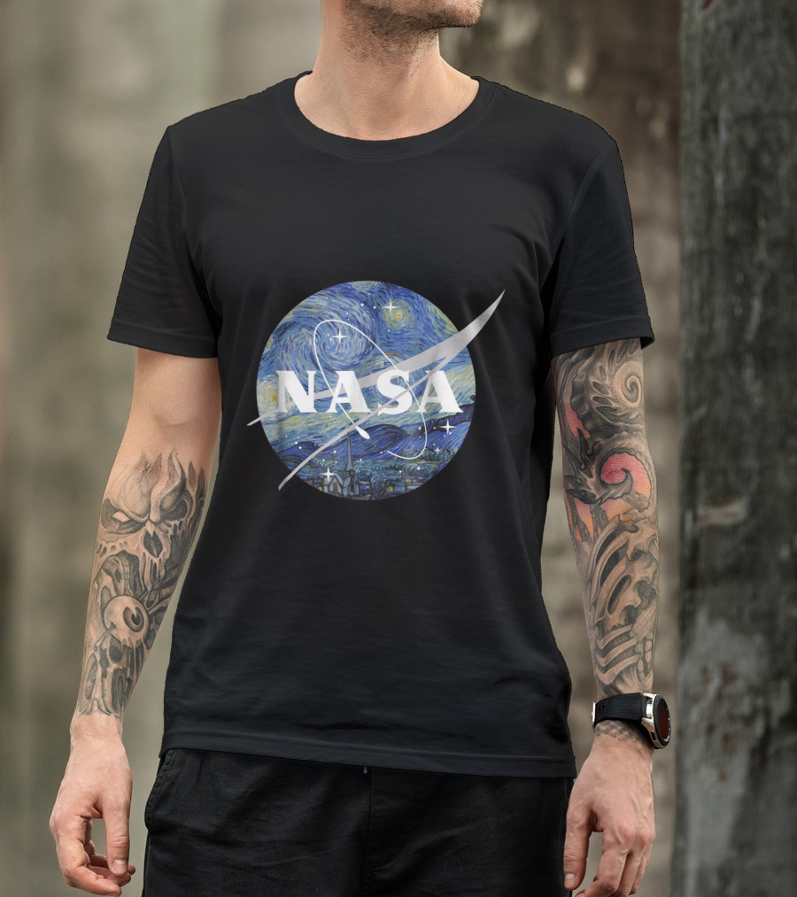 NASA Starry Night Classic Chevron Van Gogh T-Shirt