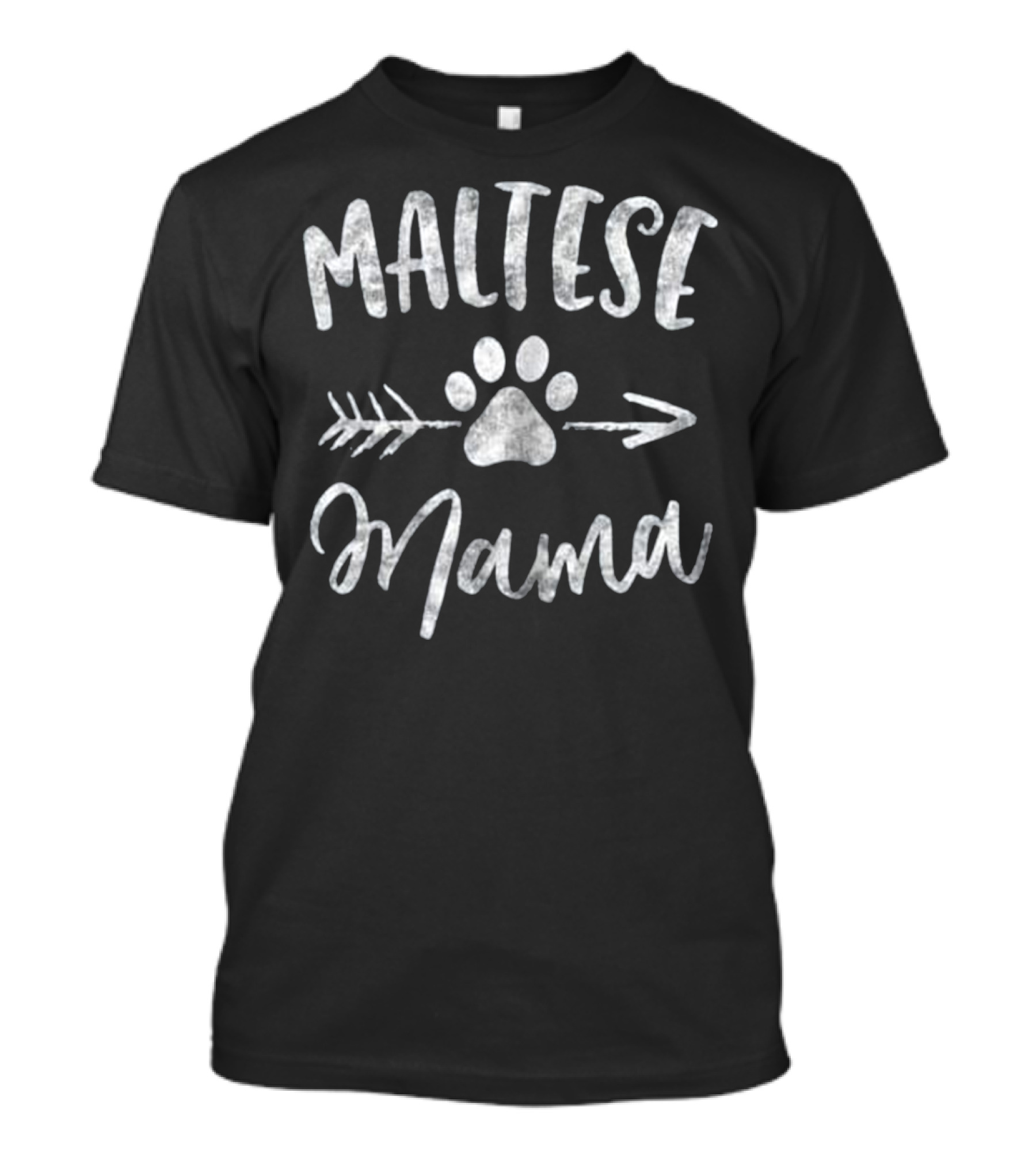 Maltese Mama Paw Print Arrow T-Shirt