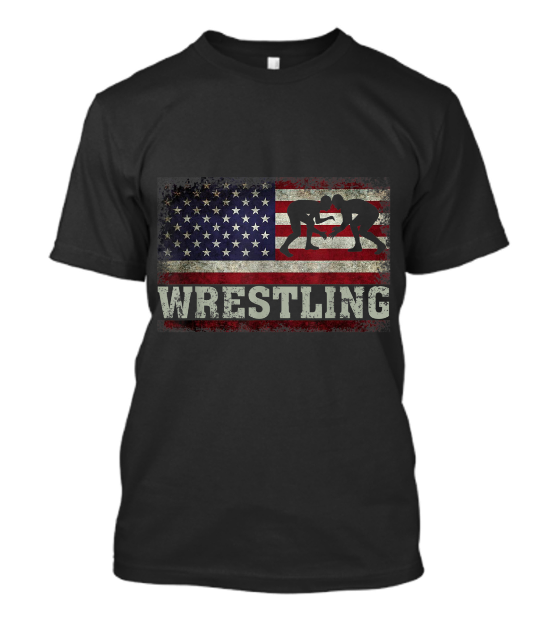Wrestling American Flag USA Grappling T-Shirt