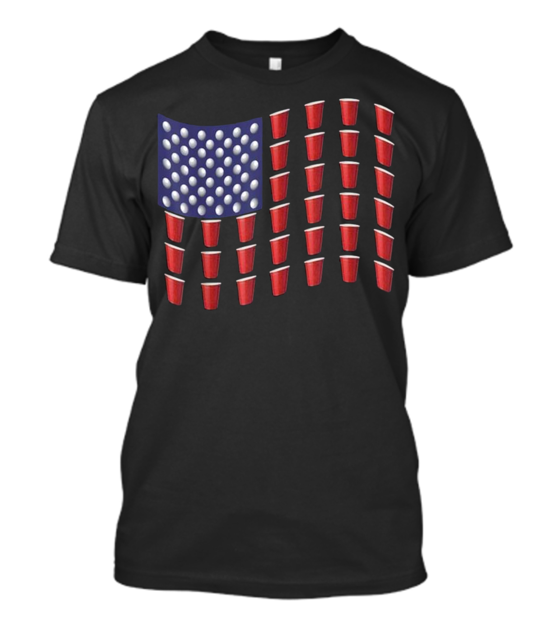 American Flag Beer Pong Red Solo Cups T-Shirt