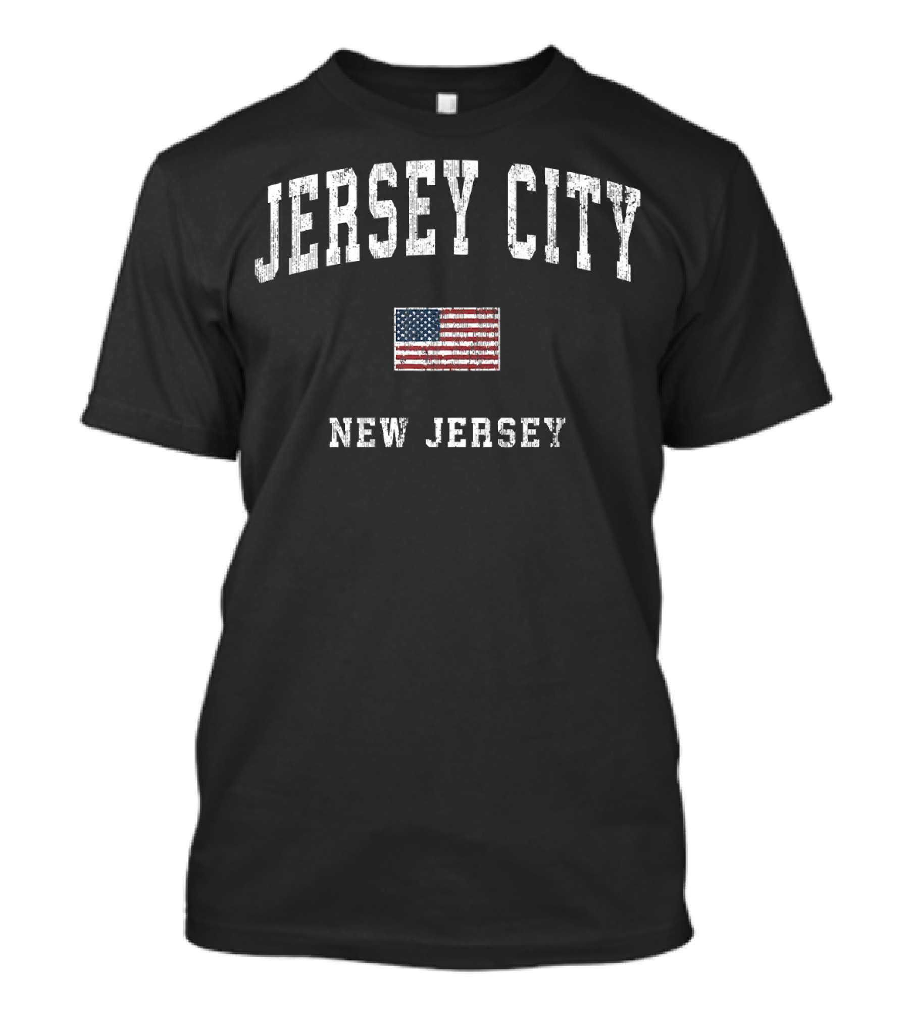 Jersey City New Jersey American Flag Vintage NJ T-Shirt