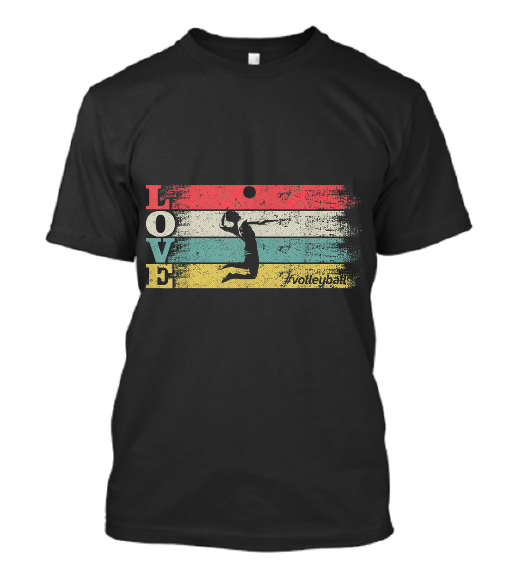 Vintage Love Volleyball Retro Stripes T-Shirt