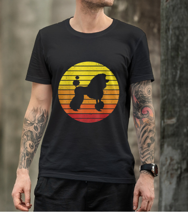 Vintage Poodle Retro Sunset T-Shirt