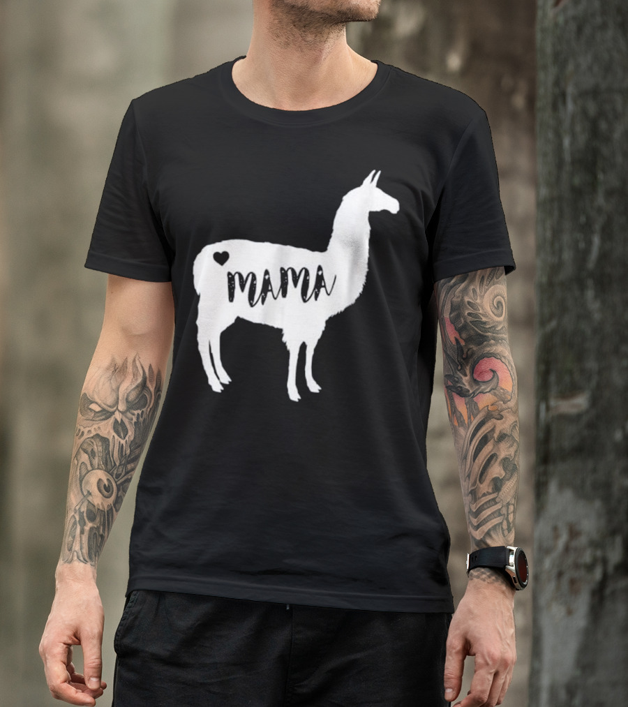Mama Llama Alpaca Heart T-Shirt