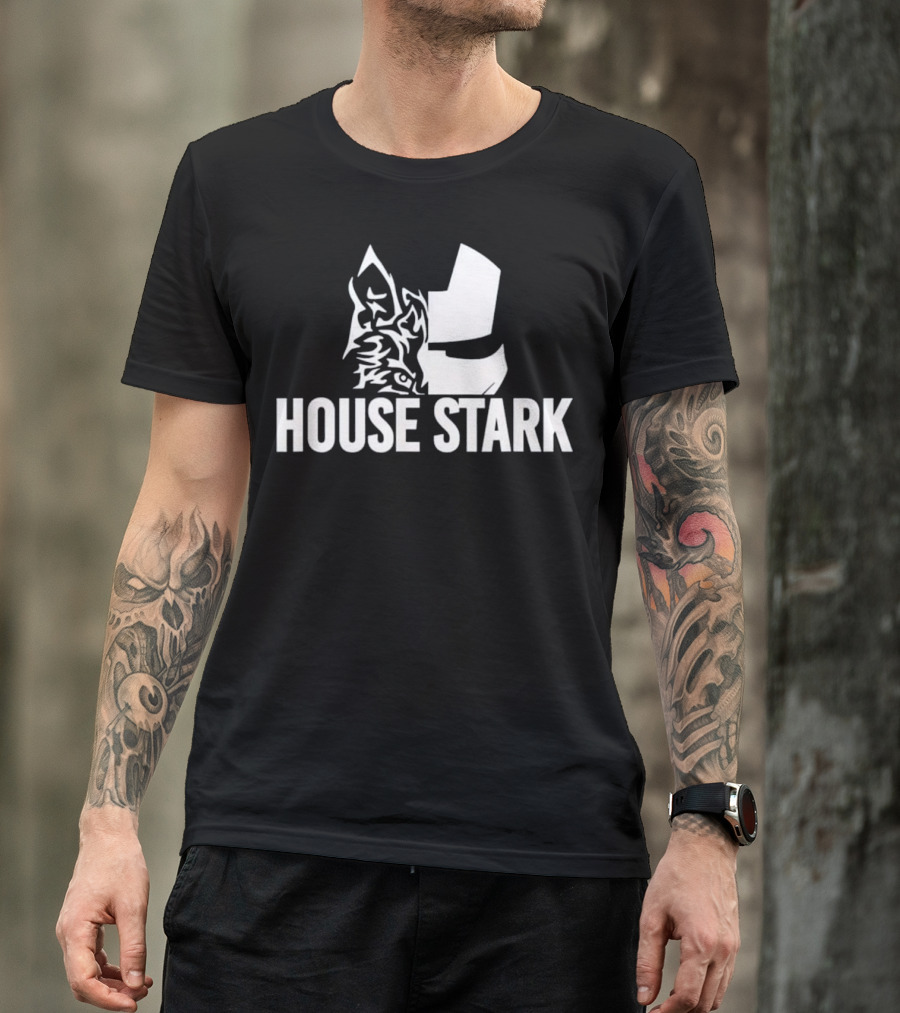 Comic Fan Lover Wolf Face Iron Man House Stark T-Shirt