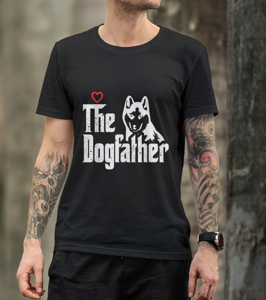 The Dogfather Akita Dad Heart T-Shirt