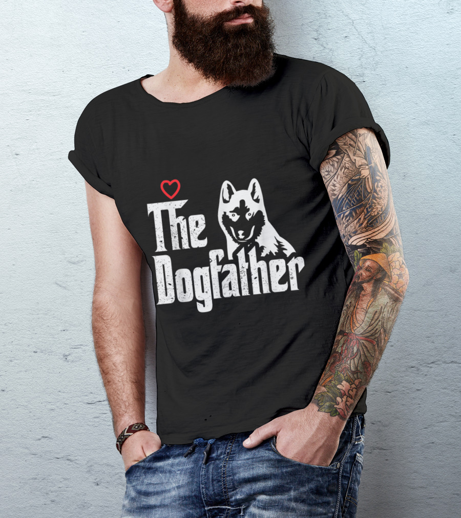 The Dogfather Akita Dad Heart T-Shirt
