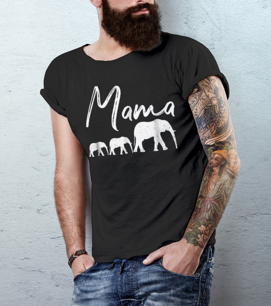 Mama Elephant Family T-Shirt