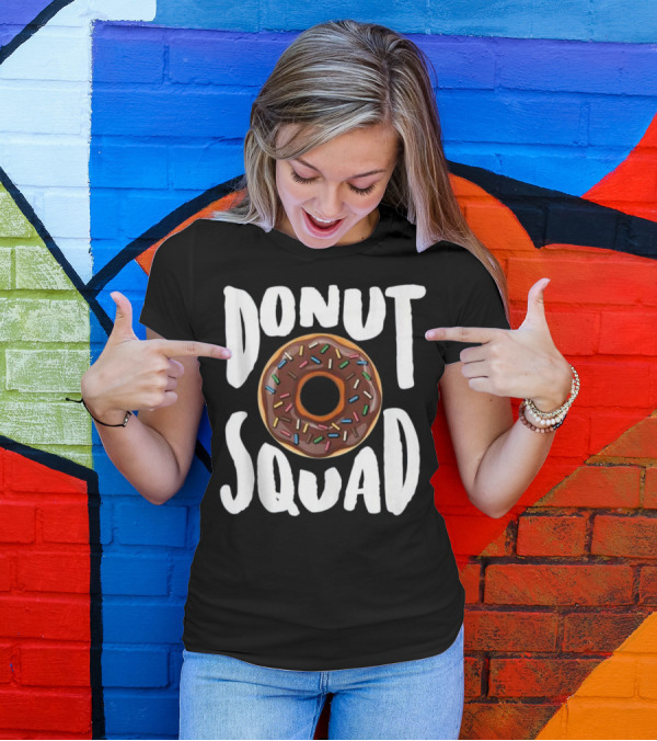 Donut Squad Colorful Sprinkle Chocolate Donut Lover T-Shirt
