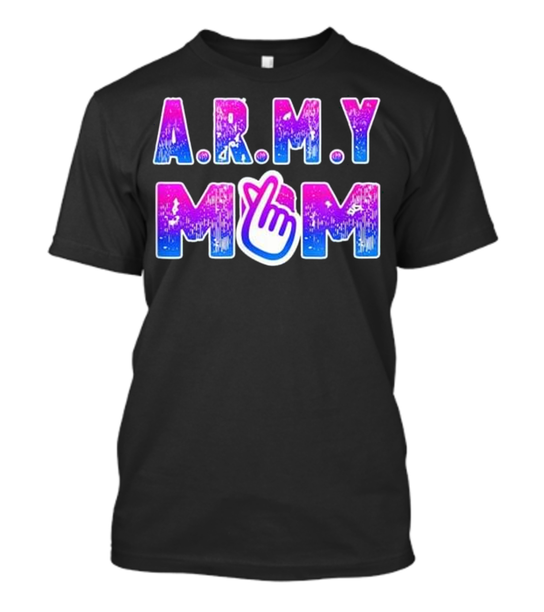 A.R.M.Y MOM Cool And Fun BTS Kpop Mother's Finger Heart T-Shirt