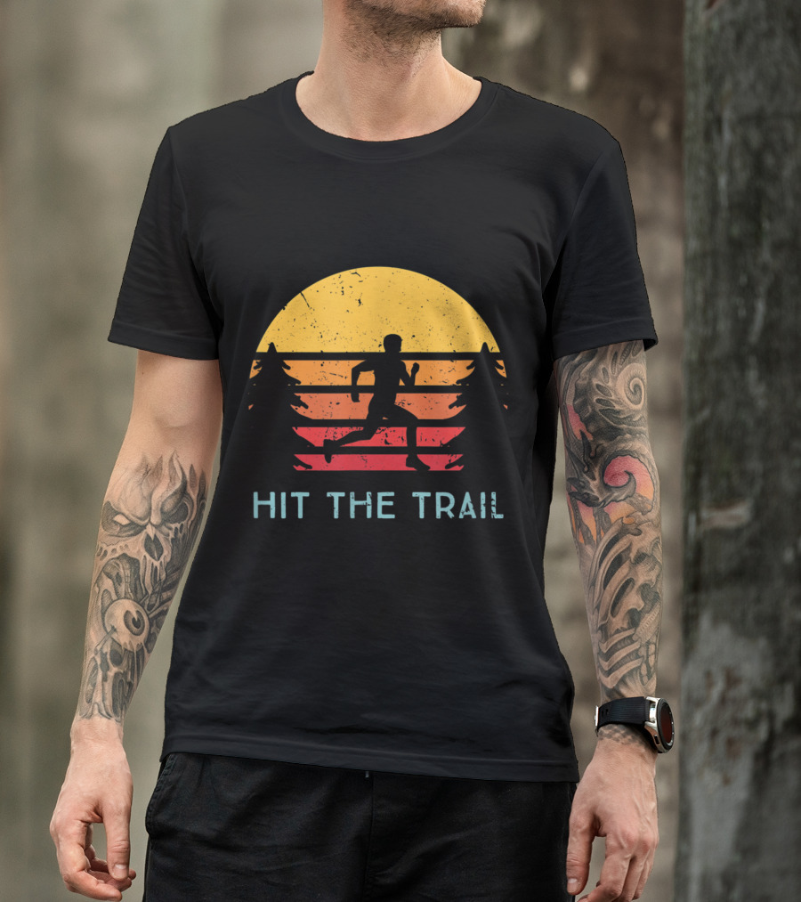 Hit The Trail Vintage Style Running Runner T-Shirt