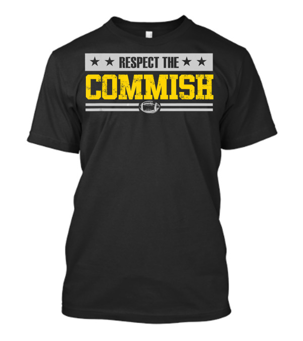 Respect The Commish Fantasy Football Dr Gridiron Stars T-Shirt