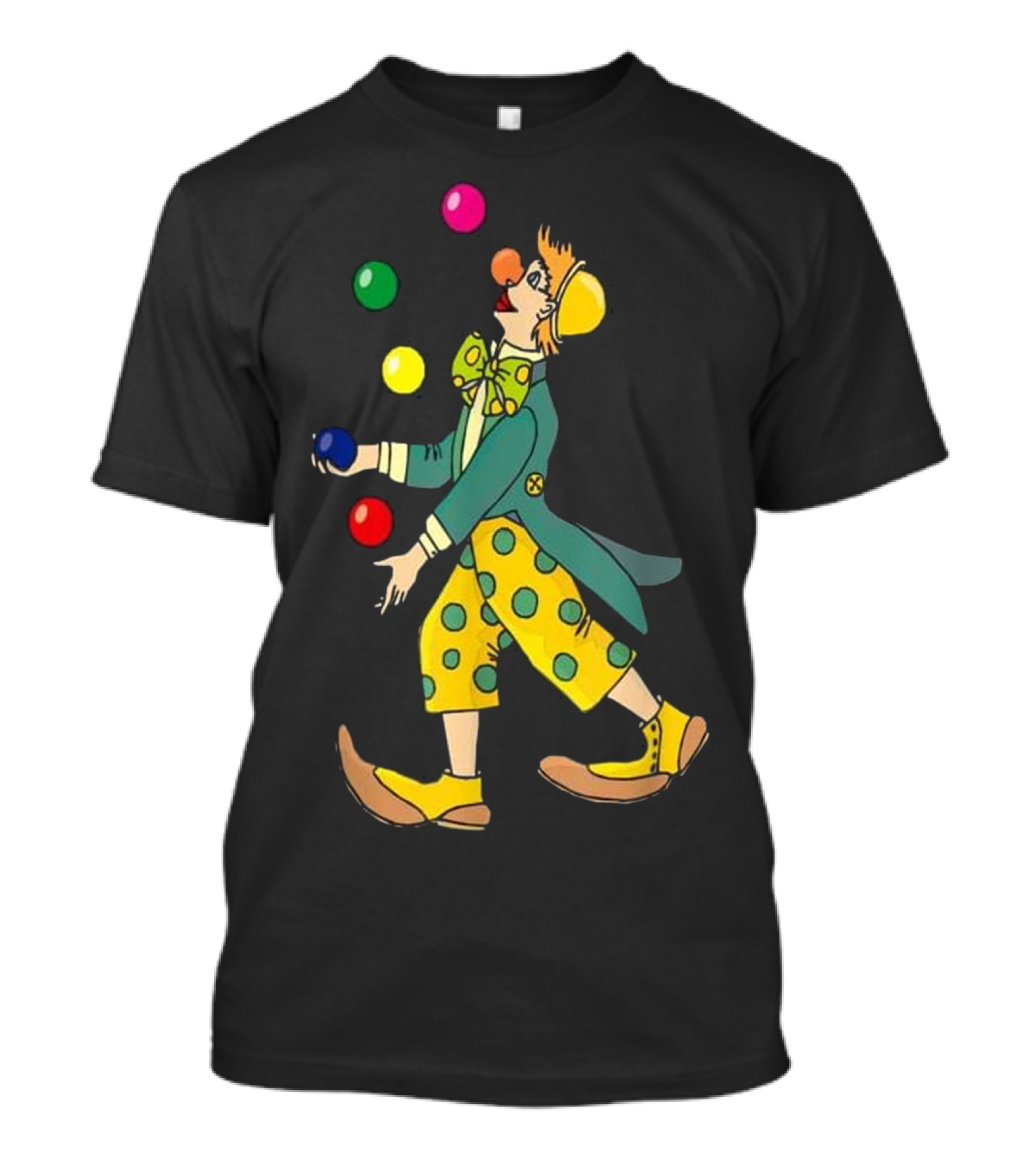 Funny Clown Juggling Colorful Balls Playfully T-Shirt