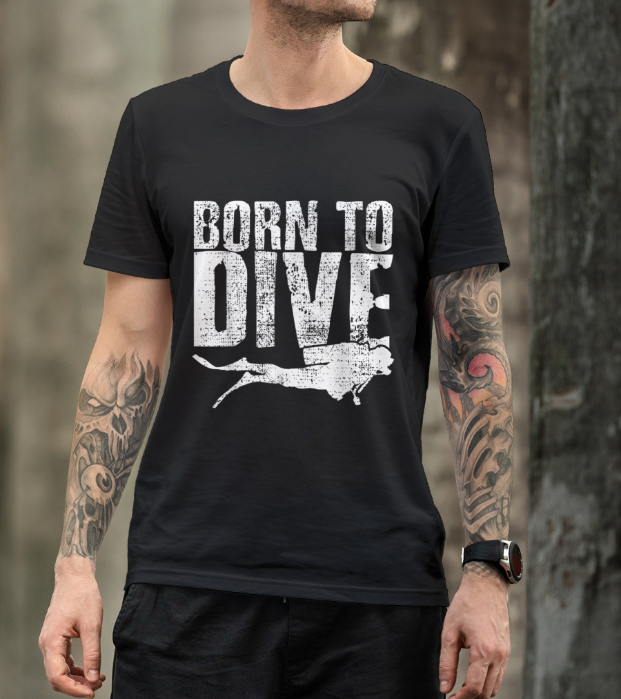 Born To Dive Scuba Diver Mermaid Ocean Divi T-Shirt