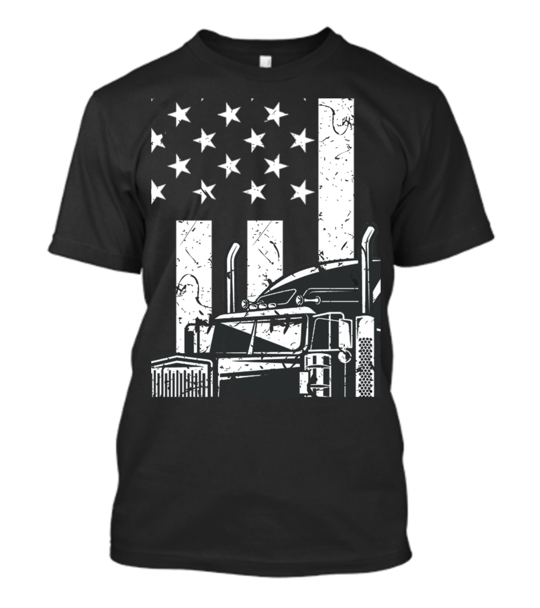 Vintage American Flag Truck Driver Patriotic Truck T-Shirt