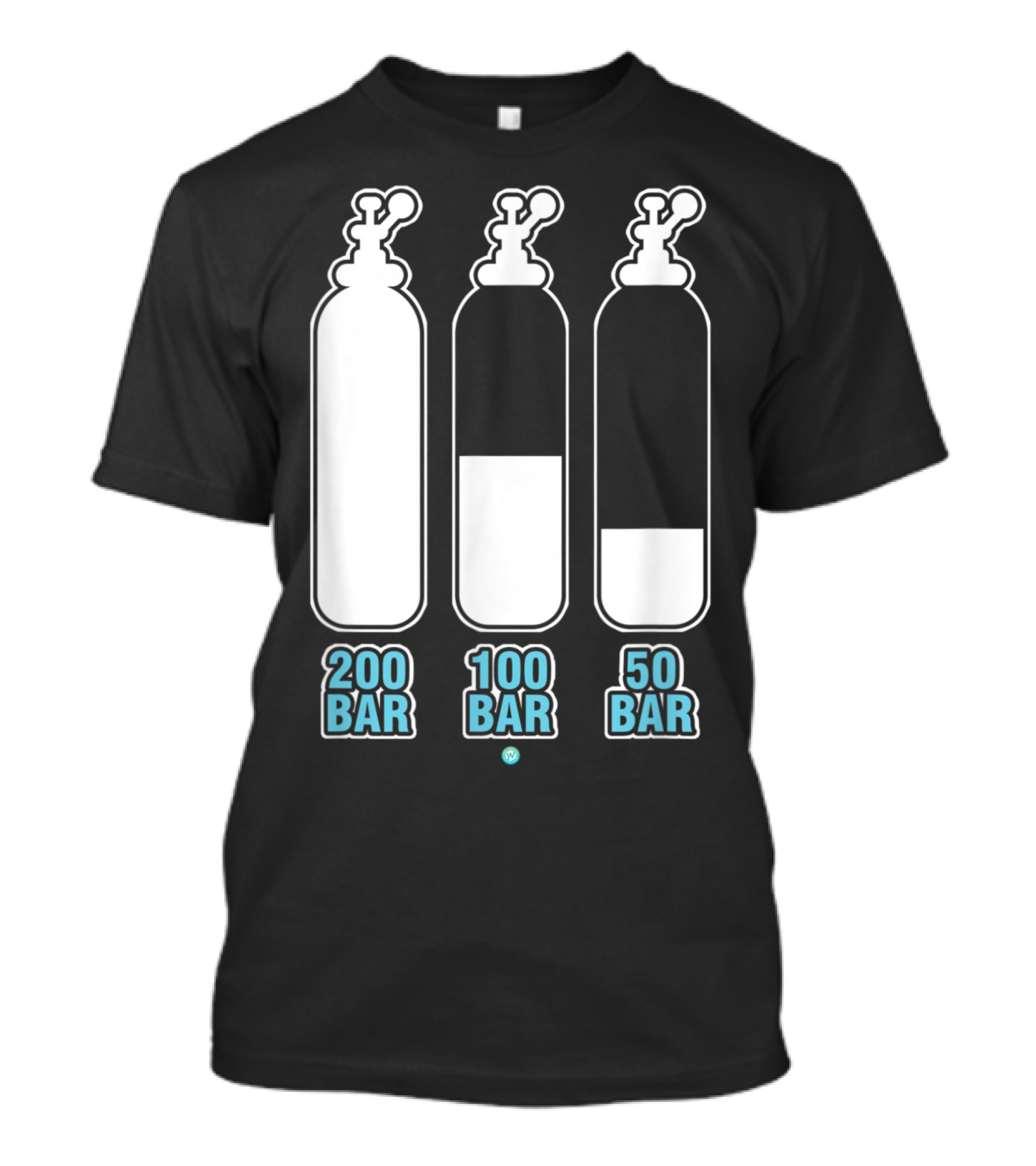 Scuba Diving Funny 200 Bar 100 Bar 50 Bar Scuba Diver T-Shirt