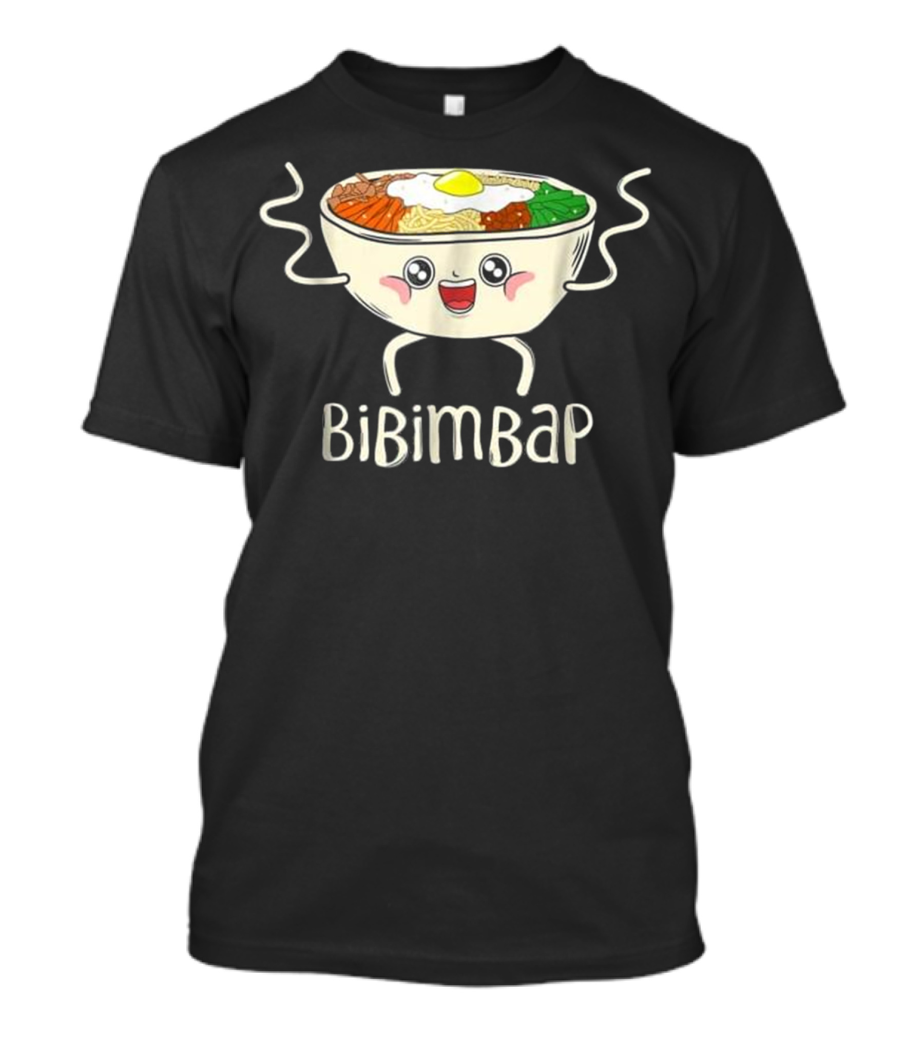 Bibimbap Smiling Bowl Cartoon Korean Food T-Shirt