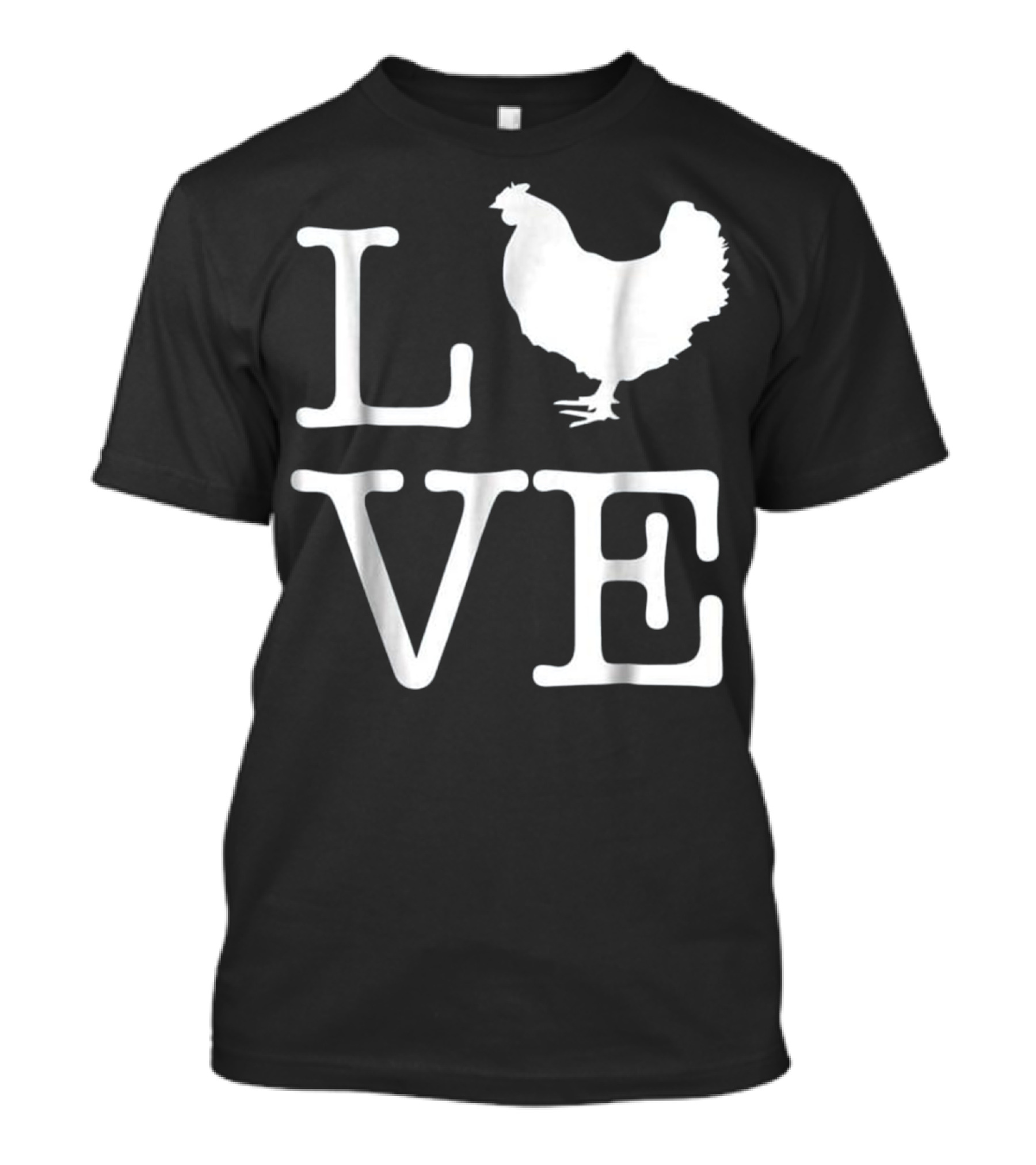 I Love Chickens Funny Chicken Rooster Silhouette Text Love T-Shirt