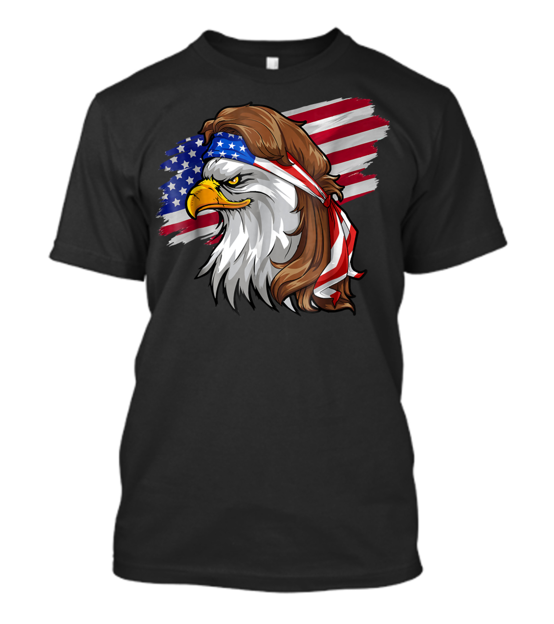 Eagle Mullet 4th Of July American Flag Bandana USA Patriotic T-Shirt