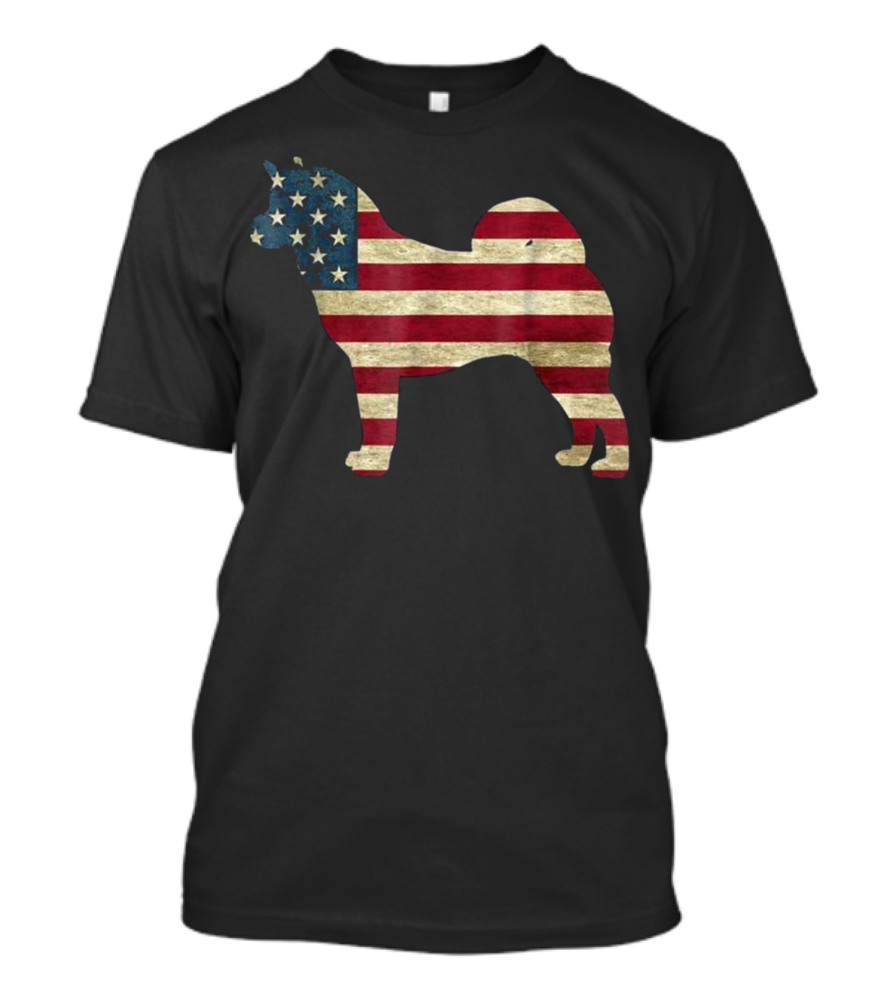 Akita Hound Dog Patriot Flag T-Shirt