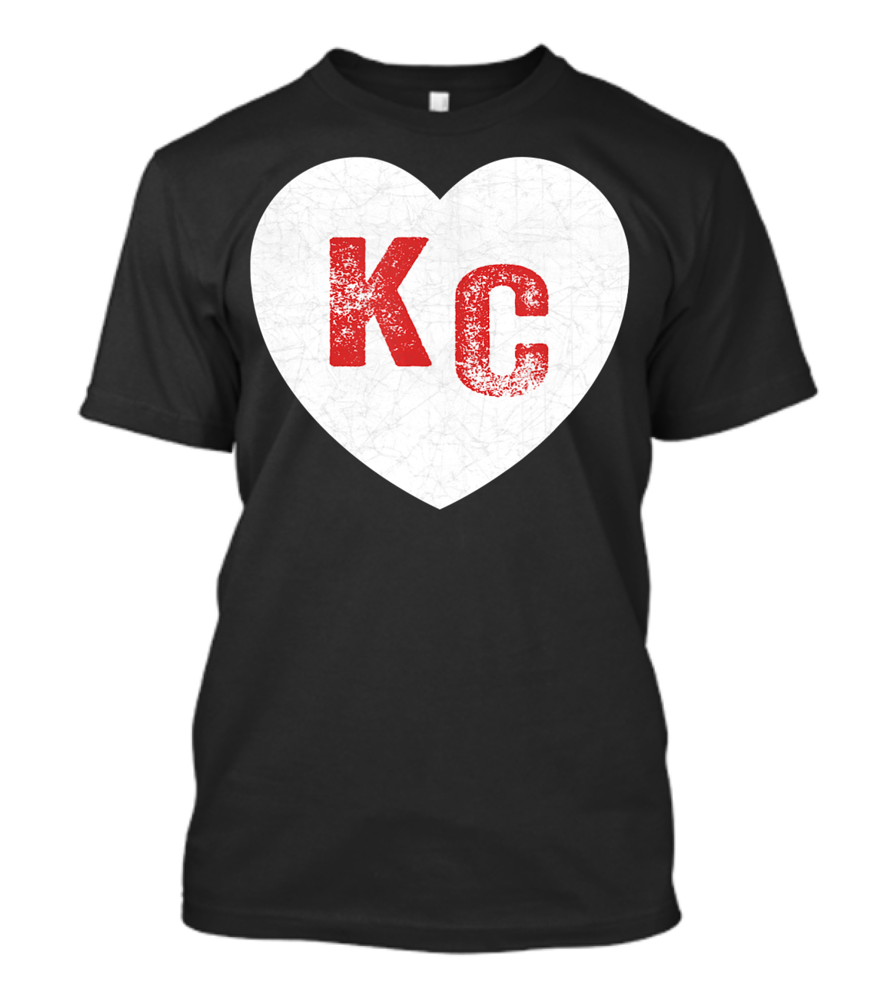 KC Kansas City Heart Royal Blue And Red Patrio T-Shirt