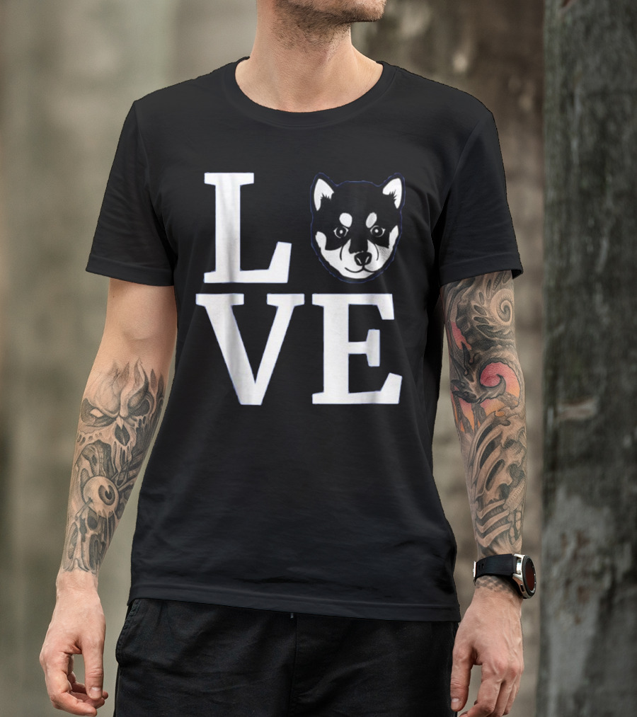 Love My Akita Shiba Inu Dog Face T-Shirt