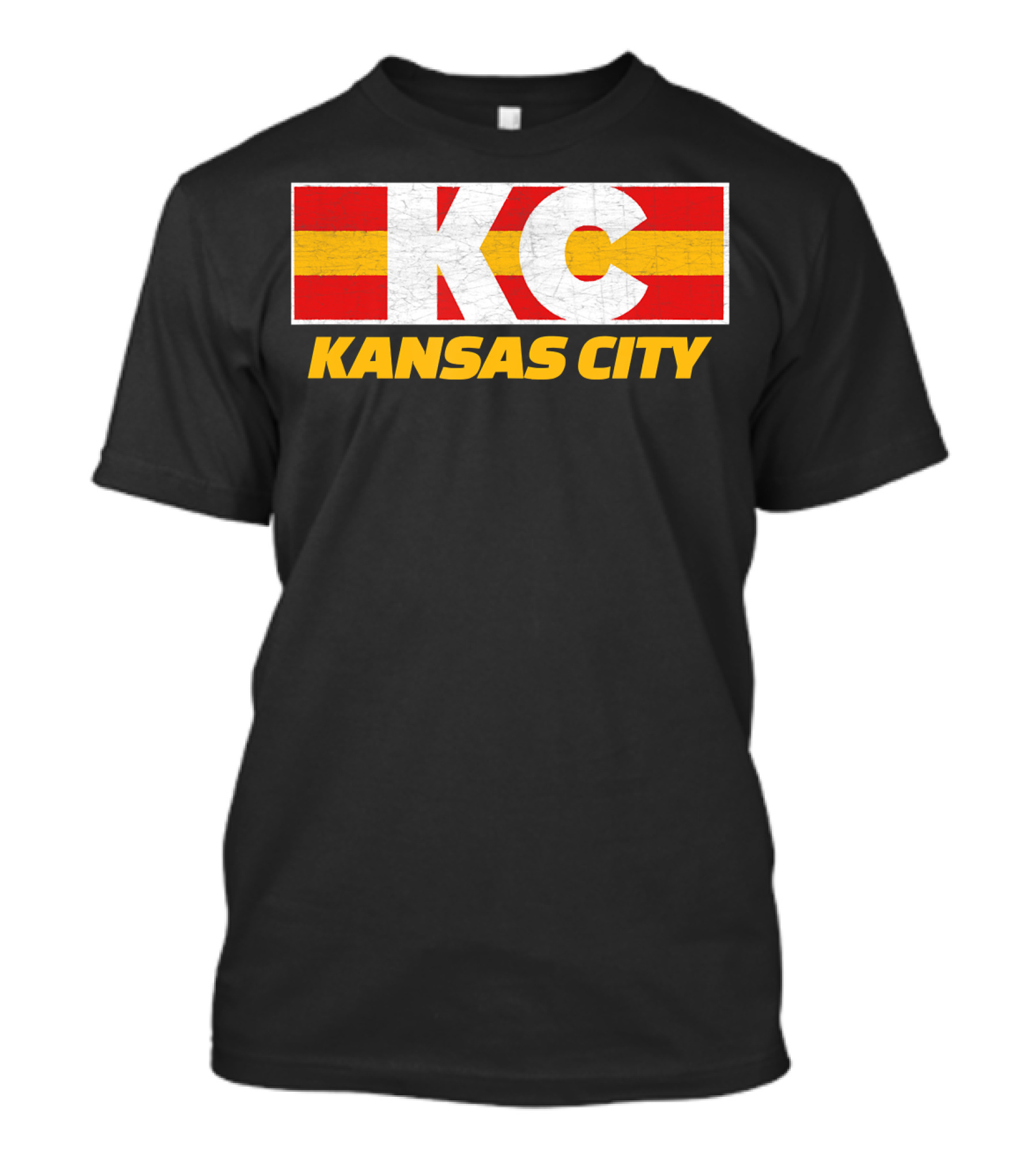 Kansas City KC Red And Yellow Football Fan T-Shirt
