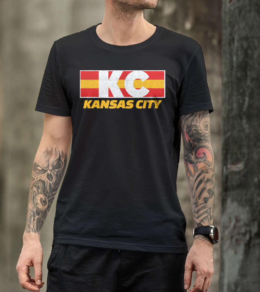 Kansas City KC Red And Yellow Football Fan T-Shirt