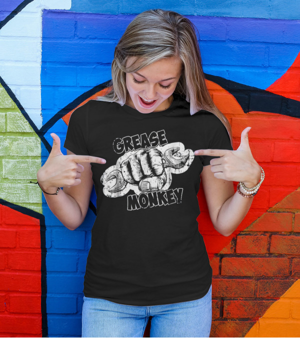 Grease Monkey Wrench Fist Auto Mechanics T-Shirt