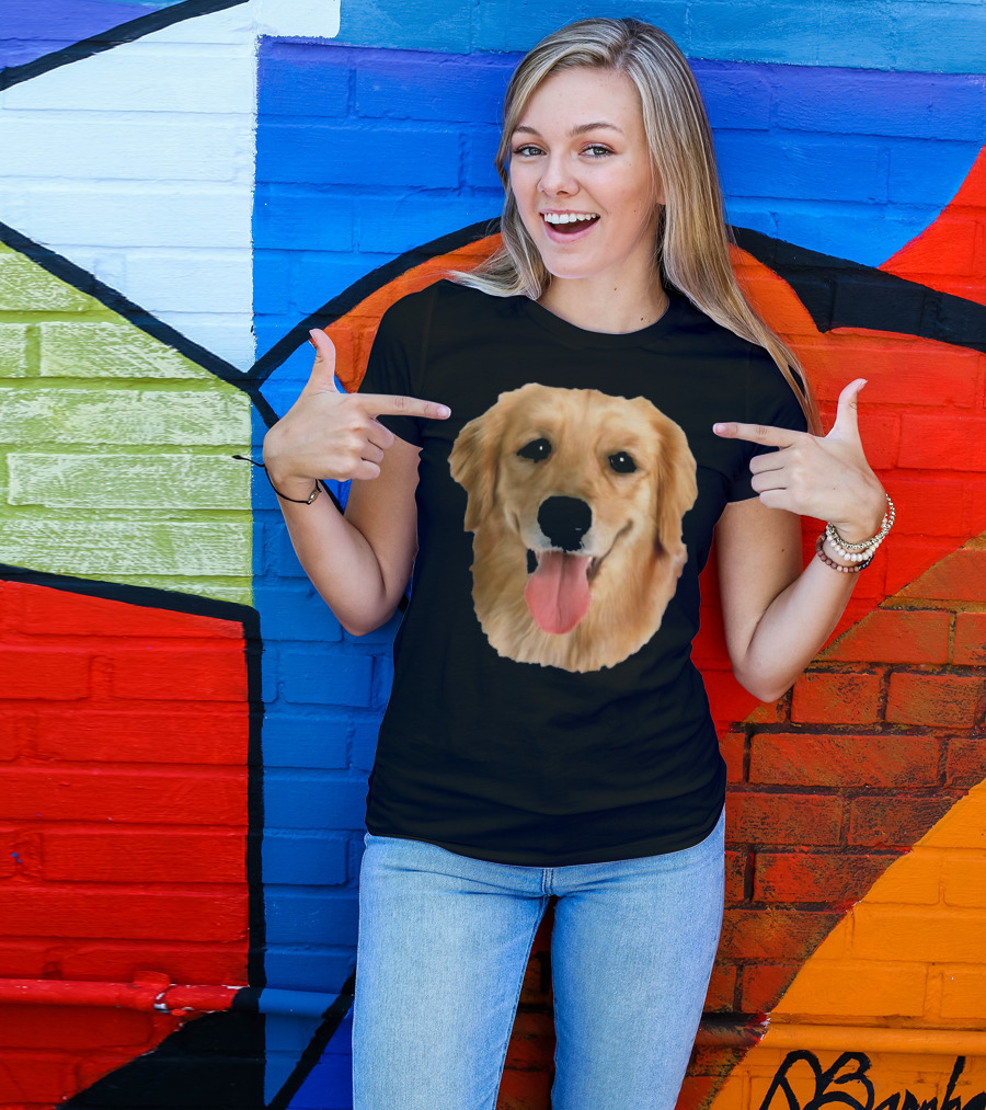 I Love My Golden Retriever Face Happy Dog Expression T-Shirt
