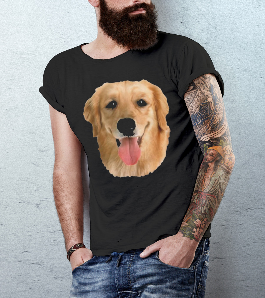 I Love My Golden Retriever Face Happy Dog Expression T-Shirt