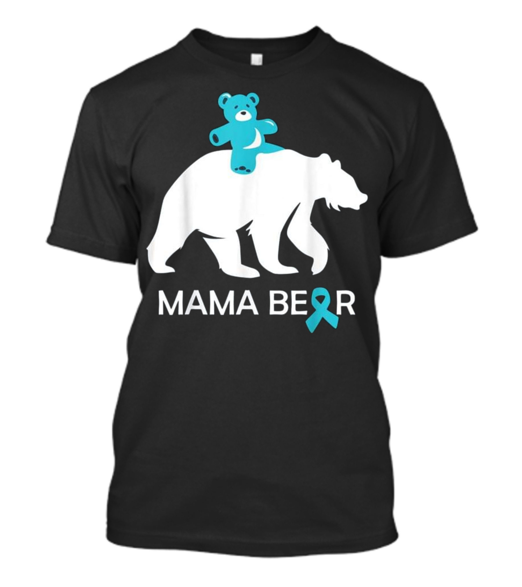 Mama Bear Food Allergy Awareness Teal T-Shirt