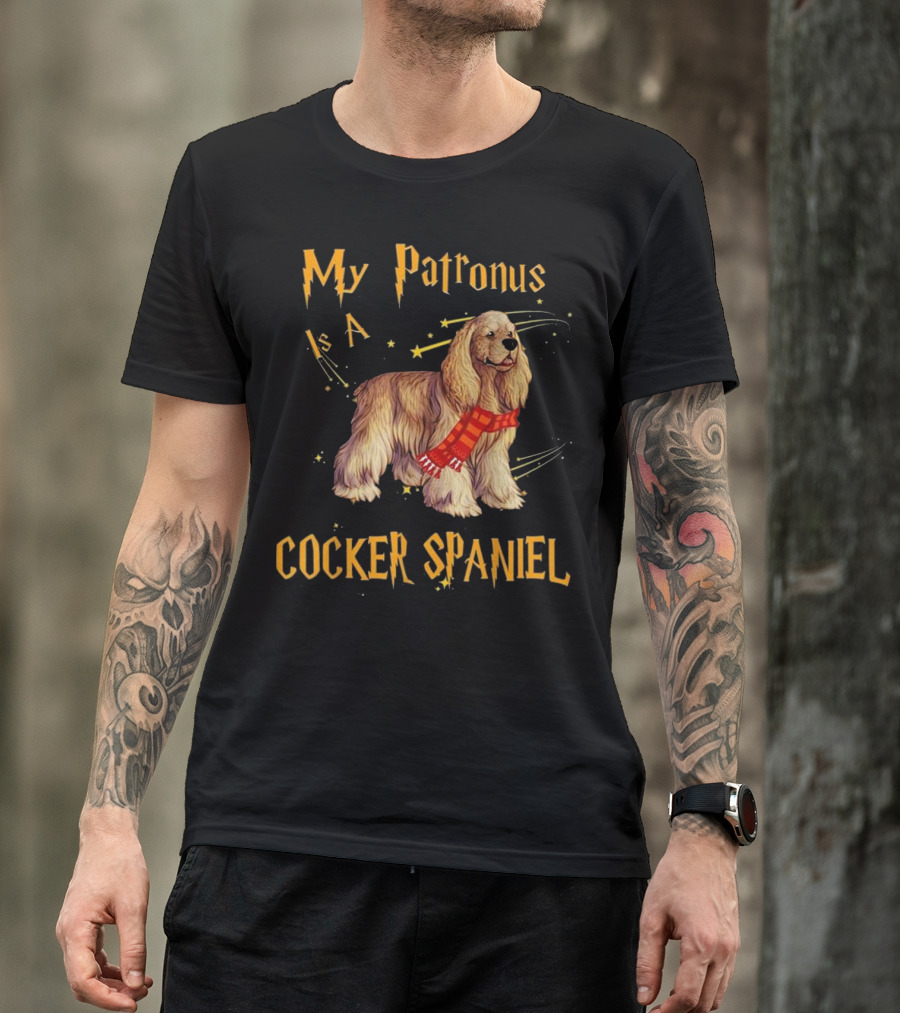 My Patronus Is A Cocker Spaniel Dog With Red Scarf And Stars T-Shirt