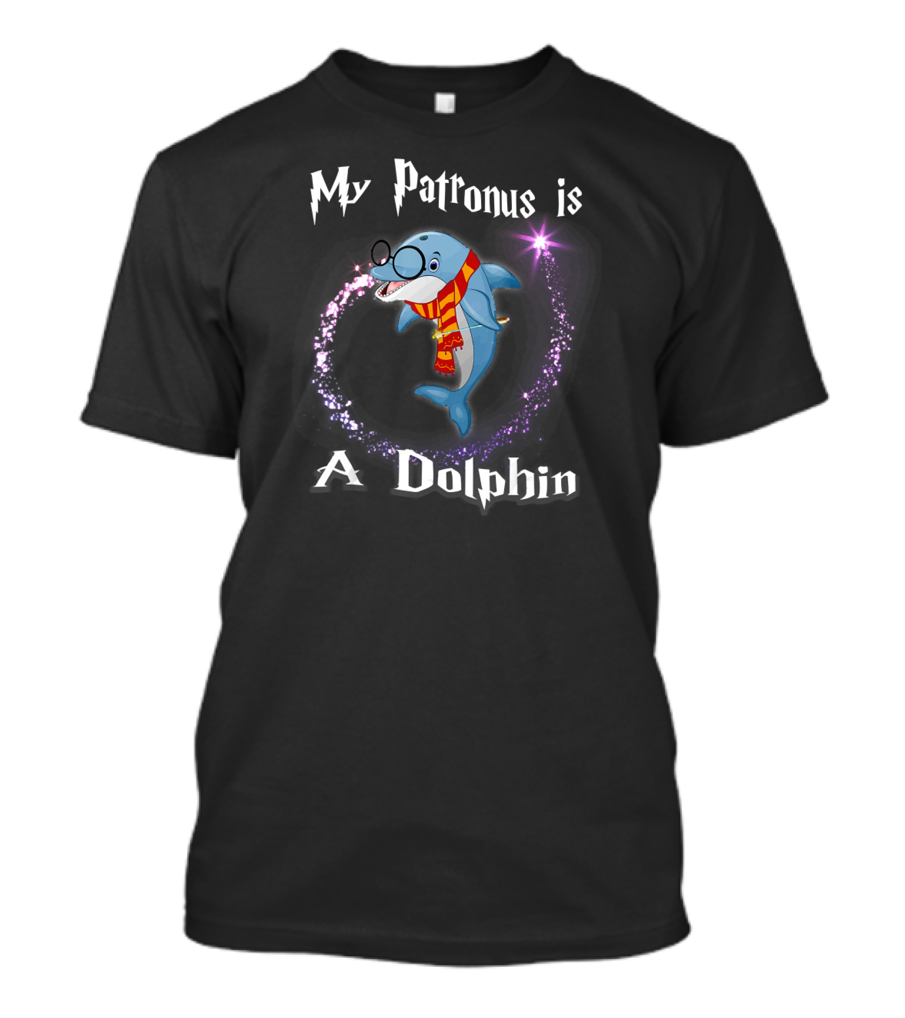 My Patronus Is A Dolphin Magical Wizardry Charm T-Shirt