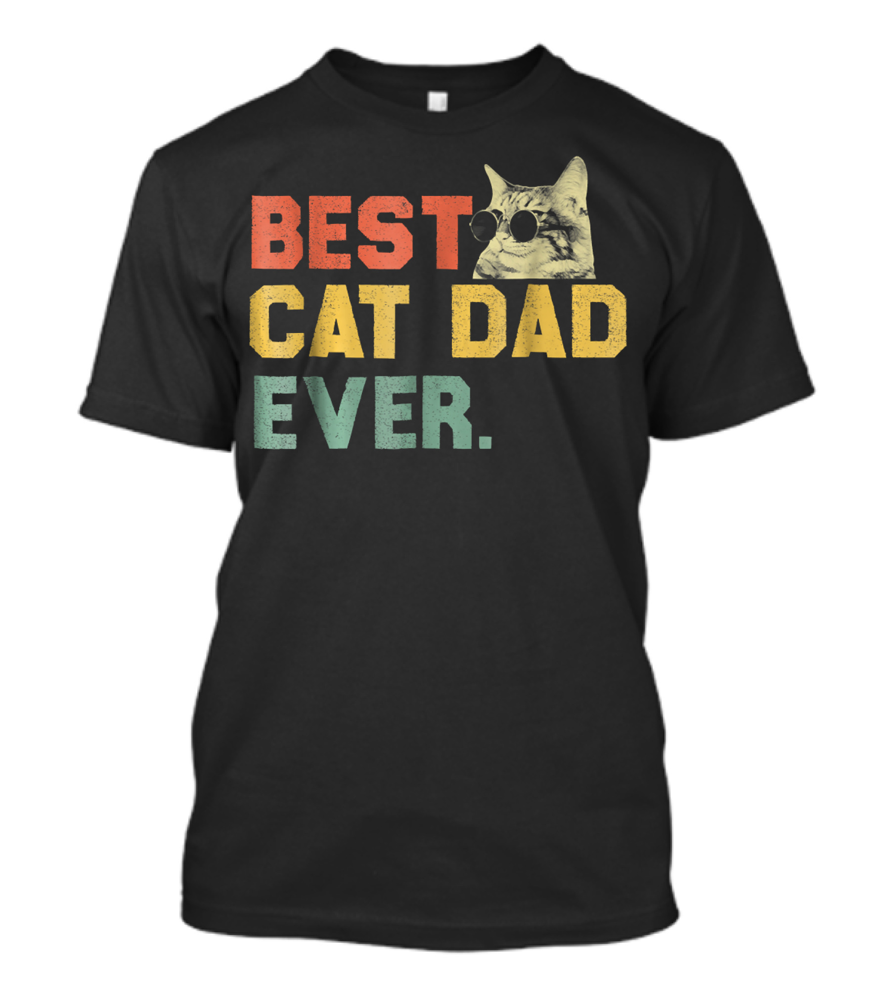 Best Cat Dad Ever Cat Dadd Cool Cat With Sunglasses T-Shirt