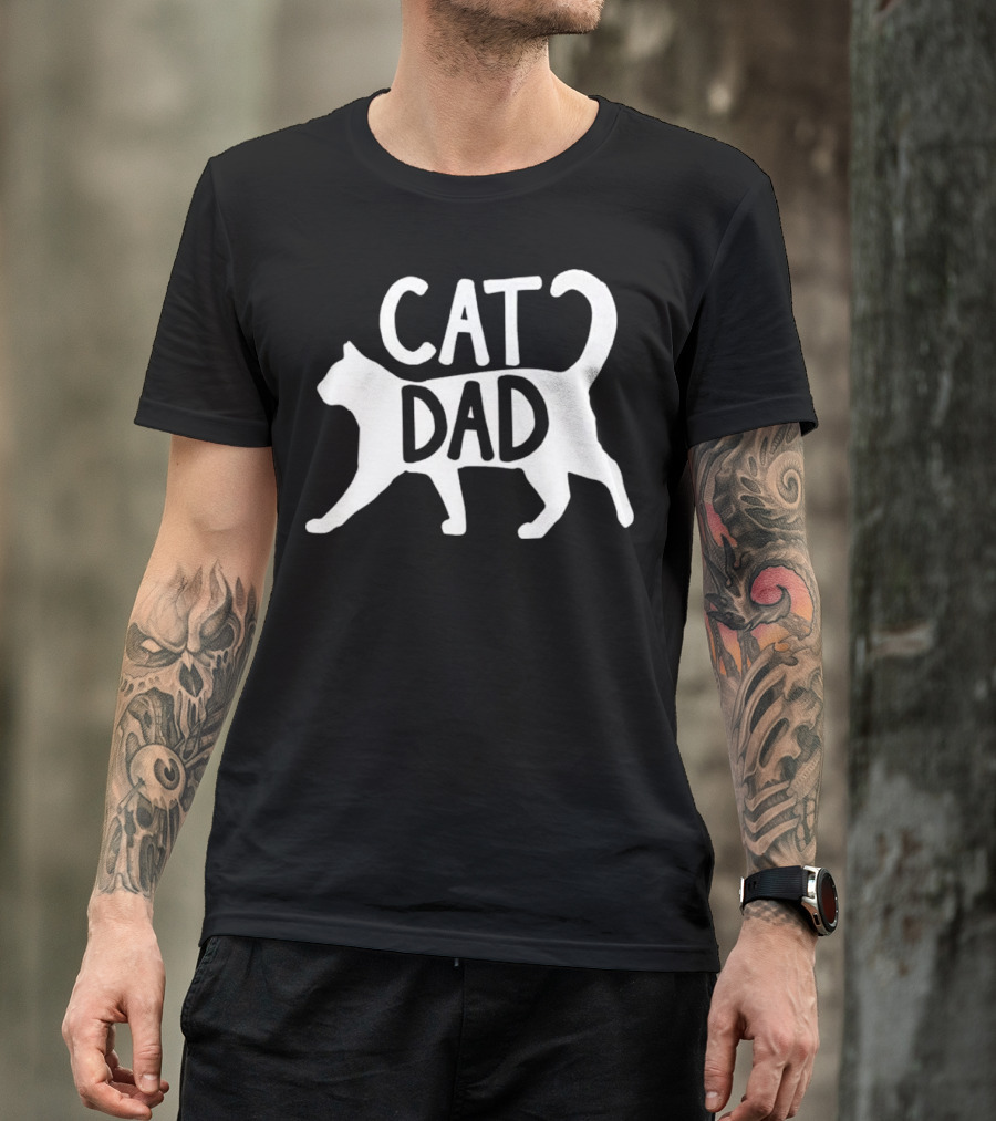 Mens Best Cat Dad Cat Dad T-Shirt