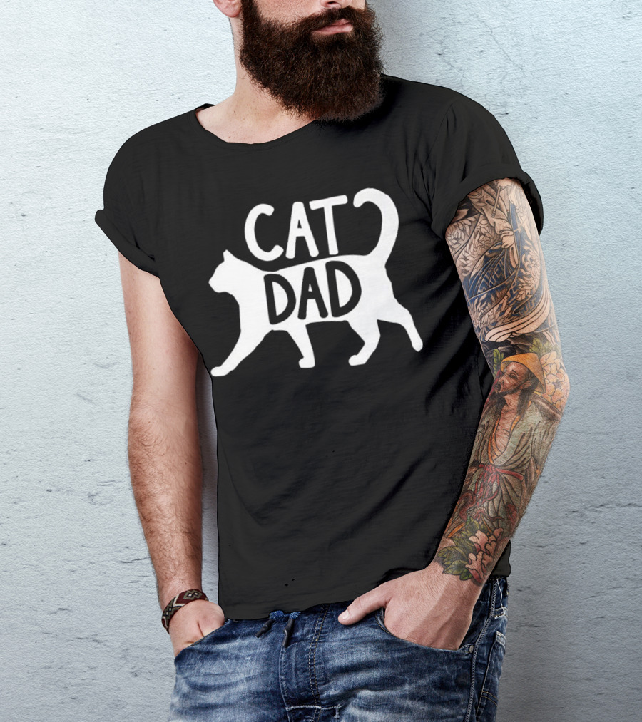 Mens Best Cat Dad Cat Dad T-Shirt