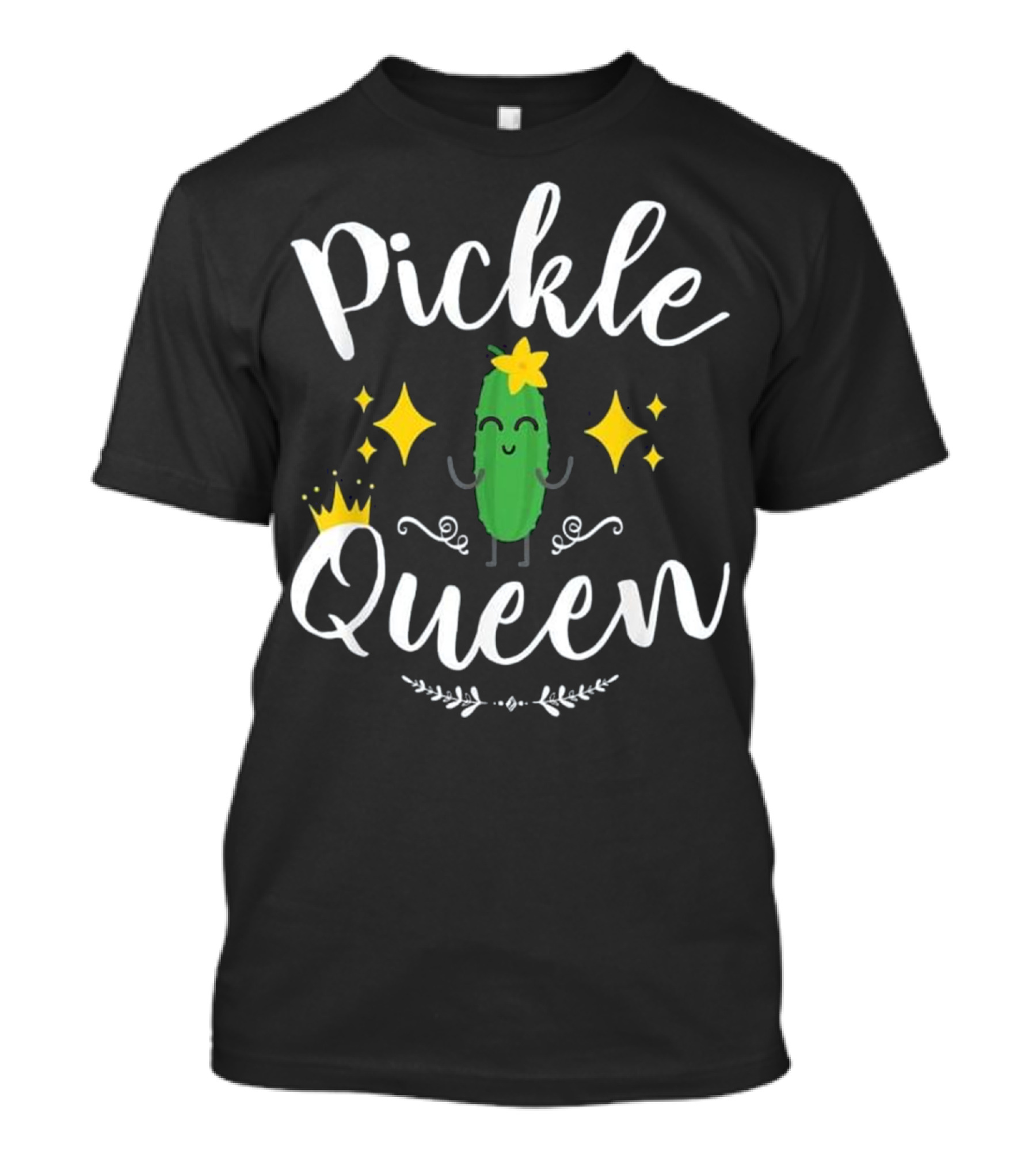 Pickle Queen Women Girl Food Veget Fun Sparkly T-Shirt