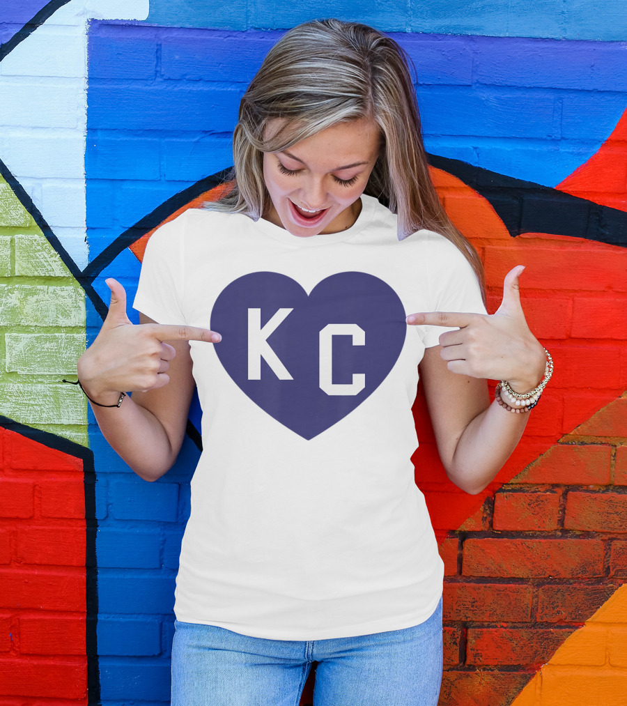 KC Heart Kansas City Love Sports Team Fans T-Shirt