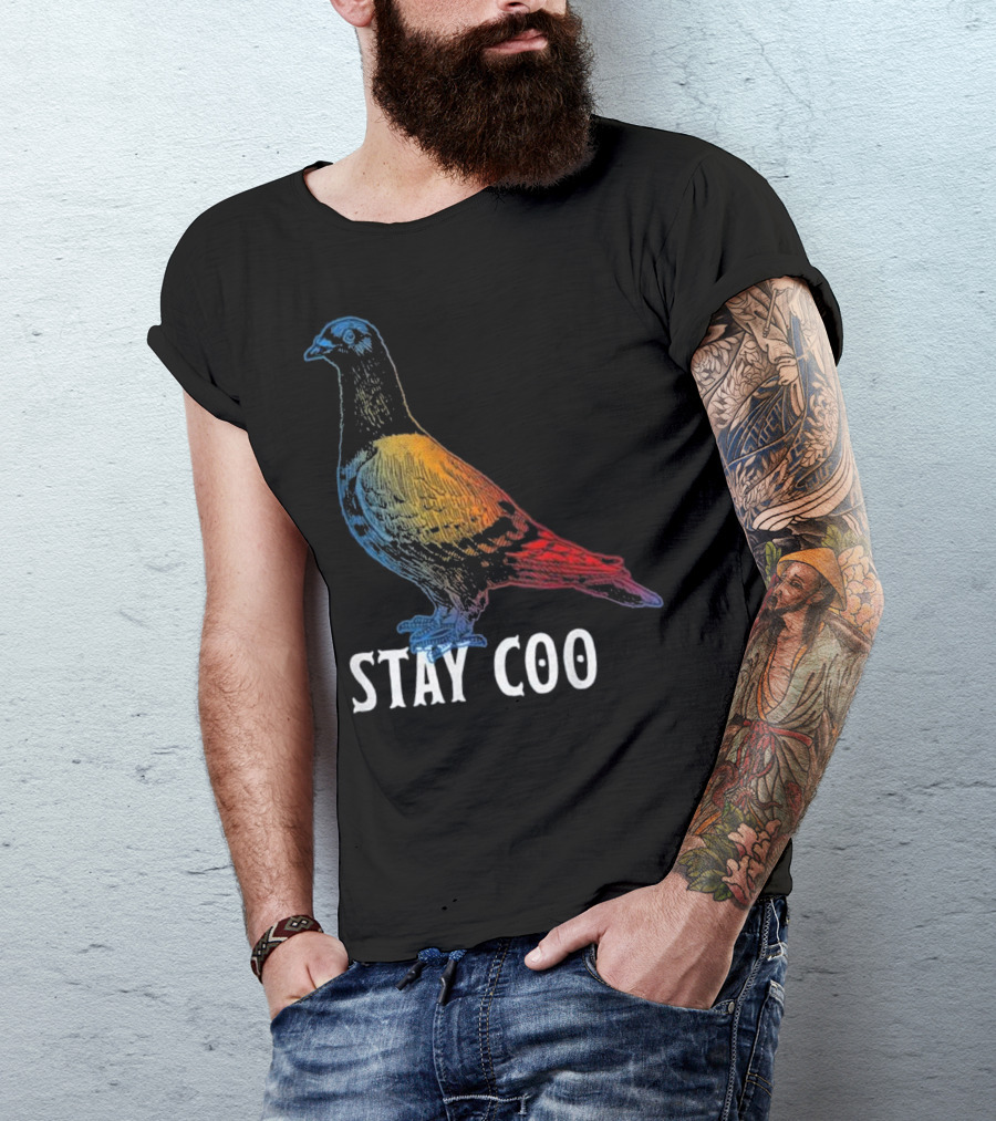 Stay Coo Rainbow Pigeon Love Funny T-Shirt