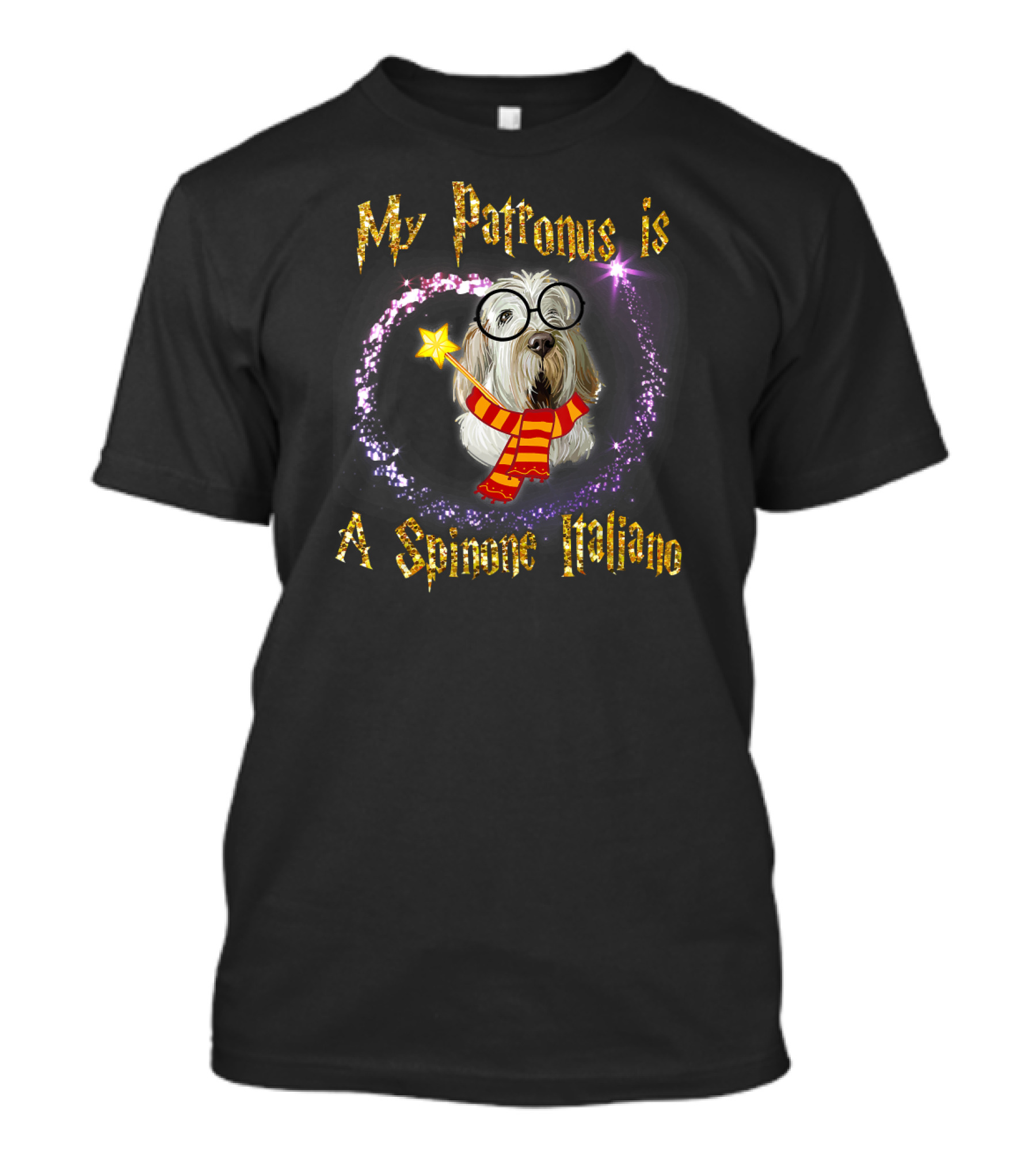 My Patronus Is A Spinone Italiano Wizard Dog With Glasses And Scarf T-Shirt