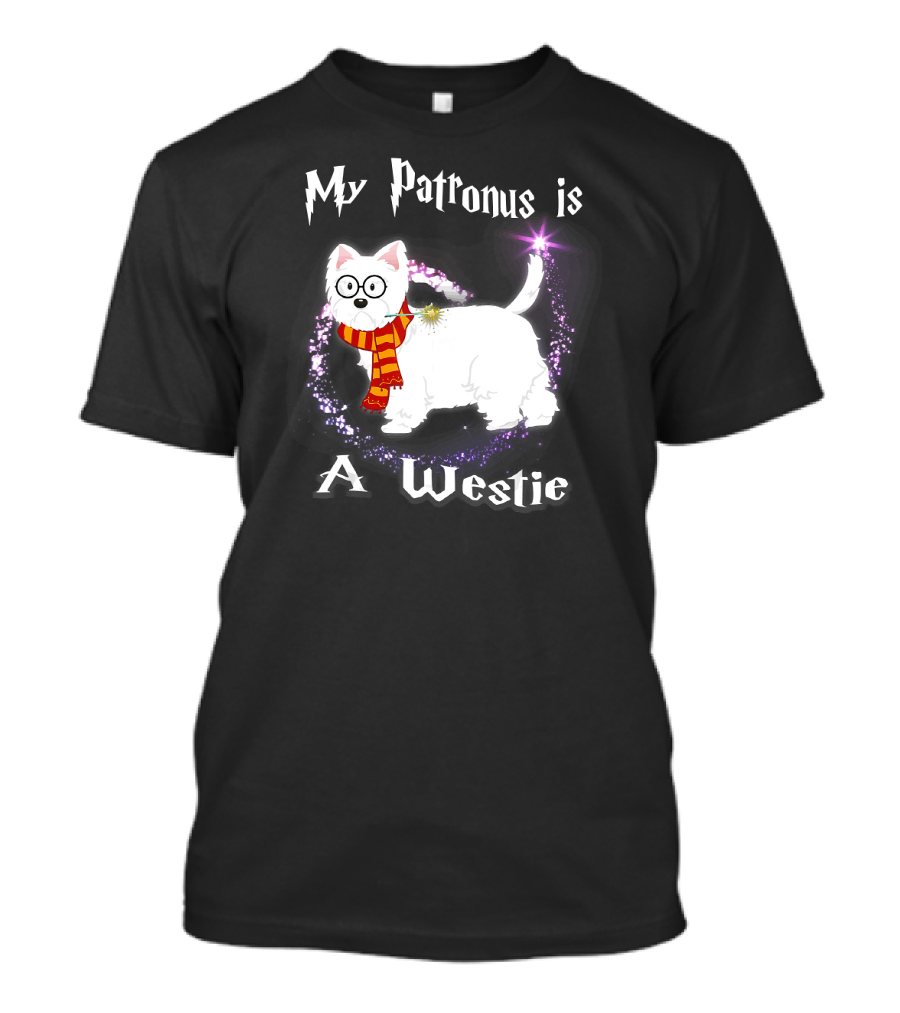 My Patronus Is A Westie Dog With Magic Scarf And Glasses T-Shirt